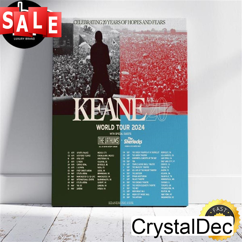 Keane 20 World Tour 2024 Celebrating 20 Years Of Hopes And Fears Fan Gifts Home Decor Canvas.jpg