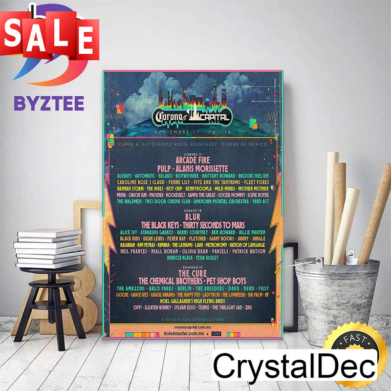 The Cure Ticket For Mexico Tour This November To Headline Corona Capital 2023 Home Decor Poster Canvas.jpg