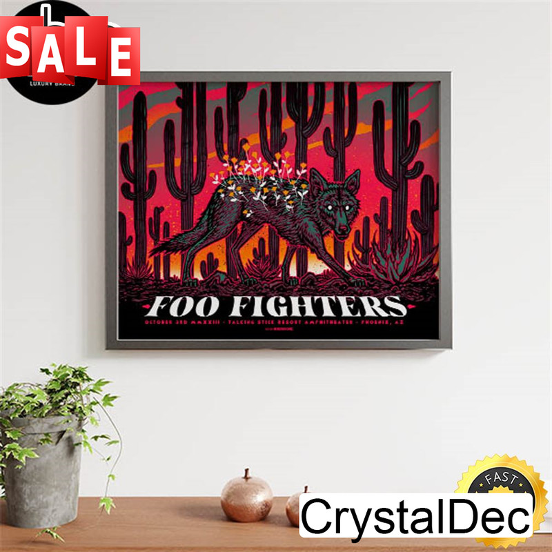Foo Fighters October 3rd 2023 Talking Stick Resort Amphitheater Phoenix Az Fox And Flower Poster Canvas.jpg
