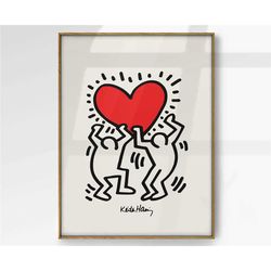keith haring love print, modern artwork, pop art, exhibition print, famous artist art, abstract art, home decor, gift id