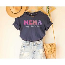 custom mema with kids names shirt for grandma