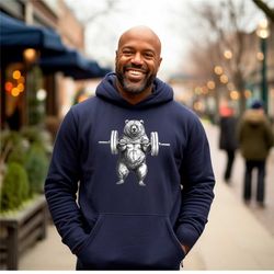 bodybuilder bear lifting shirt, weightlifting shirt, fitness gym shirt