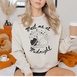 meet me at midnight sweatshirt, trendy concert shirts for women, song lyrics shirt, midnight album sweatshirt