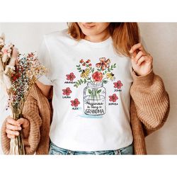 custom grandma shirt, grandkids name shirt, grandma heart shirt, nana shirt with grandkids name, gift for grandma, mothe