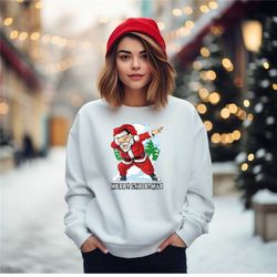 christmas dabbing sweatshirt, christmas doodles sweatshirt, santa dabbing sweatshirt