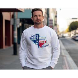 god made jesus saved shirt, texas raised t shirt, gift shirt for women, christian gifts tshirt, christian t-shirt, faith