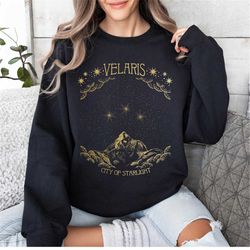 velaris sweatshirt, sjm merch, the night court, acotar tshirt, a court of thorns and roses, city of starlight
