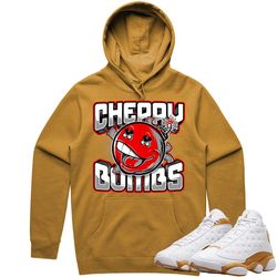 jordan 13 wheat 13s hoodie to match - red cherry bombs