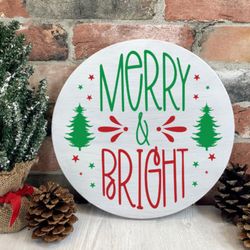 christmas round signs svg bundle