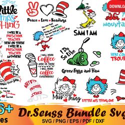 16 dr seuss bundle svg, dr seuss svg, dr seuss hat svg