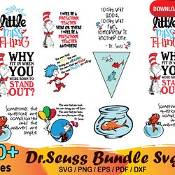 10 dr seuss bundle svg, dr seuss quotes svg, little miss thing