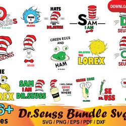 16 dr seuss bundle svg, hats off to dr seuss, lorax svg