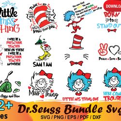 12 dr seuss bundle svg, dr seuss svg, dr seuss hat svg