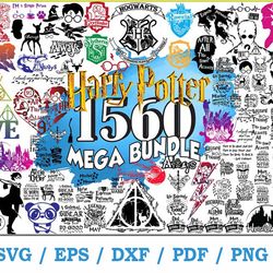 1560 harry potter mega bundle svg, harry potter svg, hogwarts svg
