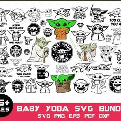 76 files grogu baby yoda star wars svg bundle files for cricut