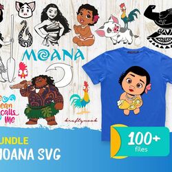 100 moana bundle svg, trending svg, moana princess svg