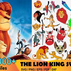 1000 lion king bundle svg, lion king characters, simba svg