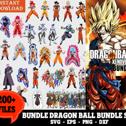 200 files anime dragon ball z svg bundle, son goku svg, anime svg