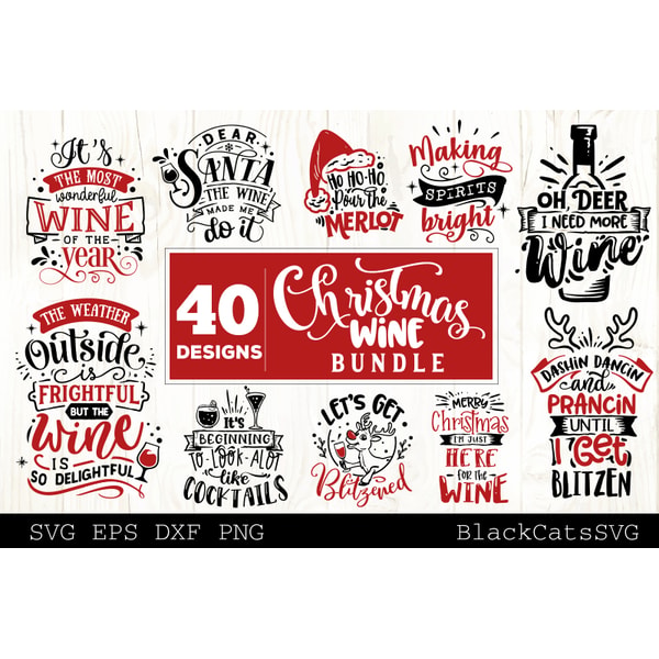 40 Designs Christmas Wine Svg Bundle, Christmas Party Svg | Inspire Uplift