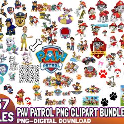 paw patrol png clipart bundle file digital