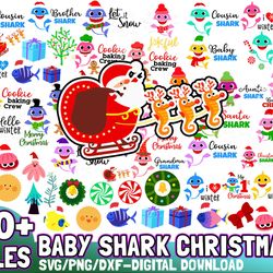 baby shark christmas bundle, christmas svg, baby shark svg, christmas svg, baby shark svg, family shark svg,file digital