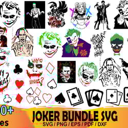 400 joker bundle svg, joker svg, villain svg, harley quinn svg file digital