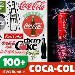 100 coca cola bundle svg, coca cola logo svg, coke logo svg file digital