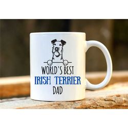 world's best irish terrier dad. personalised irish terrier mug. dog lover gift. irish terrier owner present. gift for da
