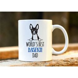 world's best basenji dad. personalised basenji mug. dog lover gift. basenji lover present. gift for dad. gift for father