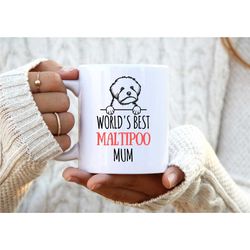 world's best maltipoo mum. maltipoo dog mug. 21st birthday gift for her. maltipoo present. gift for mum. gift for women.