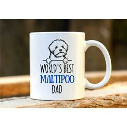 world's best maltipoo dad. personalised maltipoo mug. dog lover gift. maltipoo owner present. gift for dad. gift for fat