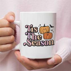 retro halloween coffee mug | cute retro mug | tis the season | pumpkin mug