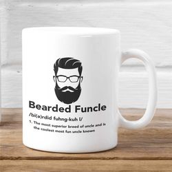 bearded funcle mug, funny uncle mug, bearded funcle definition mug, funny family gift, uncle mug, bearded uncle mug, unc