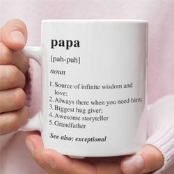 papa definition coffee mug, papa gift, papa mug, father's day gift, papa to be gift