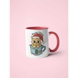 meowy catmas mug, merry catmas gift, christmas cat mug, funny cat christmas mug, christmas cat cup, cat lover coffee cup