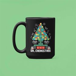 chemistry gift, oh chemistree mug, chemist christmas gift, chemistry teacher gifts, oh chemist tree, funny chemistry cof