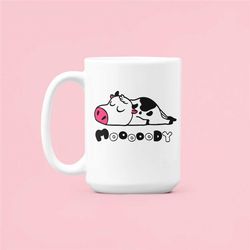 moody cow mug, mooooody cute cow gifts, funny saying cup, trendy, cow print, minimalist, silly, country western mug, far