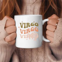 virgo coffee mug, zodiac birthday gift for her, horoscope ceramic mug