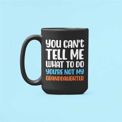 you can't tell me what to do you're not my grand daughter mug, funny grandpa gift, granddaughter mug, grandpa gifts, gra