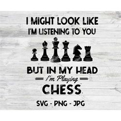 chess svg, chess lover clipart, png jpg instant download, cricut cutting file, chess player digital art file, in my head