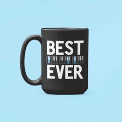 best dad ever piano keys mug, funny piano coffee cup, musician dad mug, piano dad gifts, piano keys cup, piano dad gifts