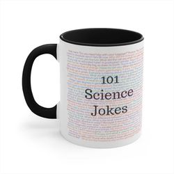 science teacher gift, science mug, 101 science jokes, science coffee cup, gift for science nerd, funny science cup, scie