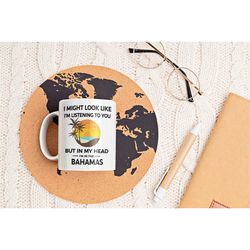 bahamas gifts, bahamas mug, funny bahamas cup, in my head i'm in the bahamas, bahamas lover gift, bahamian vacation, bah