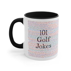 golf mug, funny golfer gifts, 101 golf jokes, christmas gift for golfer, golfing coffee cup, golf pro mug, golf birthday