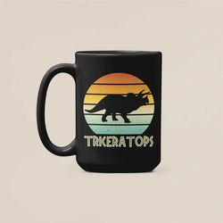 triceratops mug, triceratops gifts, dino lover coffee cup, vintage dinosaur coffee mug, birthday present, triceratops di