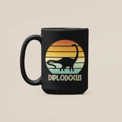 diplodocus mug, diplodocus gifts, dino lover coffee cup, vintage dinosaur coffee mug, birthday present, long neck dinosa