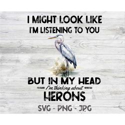 heron svg, funny blue heron digital file, heron lover png jpg, cute cricut silhouette cutting file watercolor downloadab