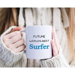 unique surf mug, surf gift for him, surfer cup, gift for best surfer, surfing design, cermic mug, surfboard mug,birthday