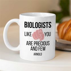 personalized biology mug, empowering, custom gift for bio graduate, science teacher, for men & women, professor apprecia