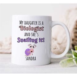 personalized biology mug, 'snailing it', custom gift for bio graduate, science teacher, for men & women, professor appre